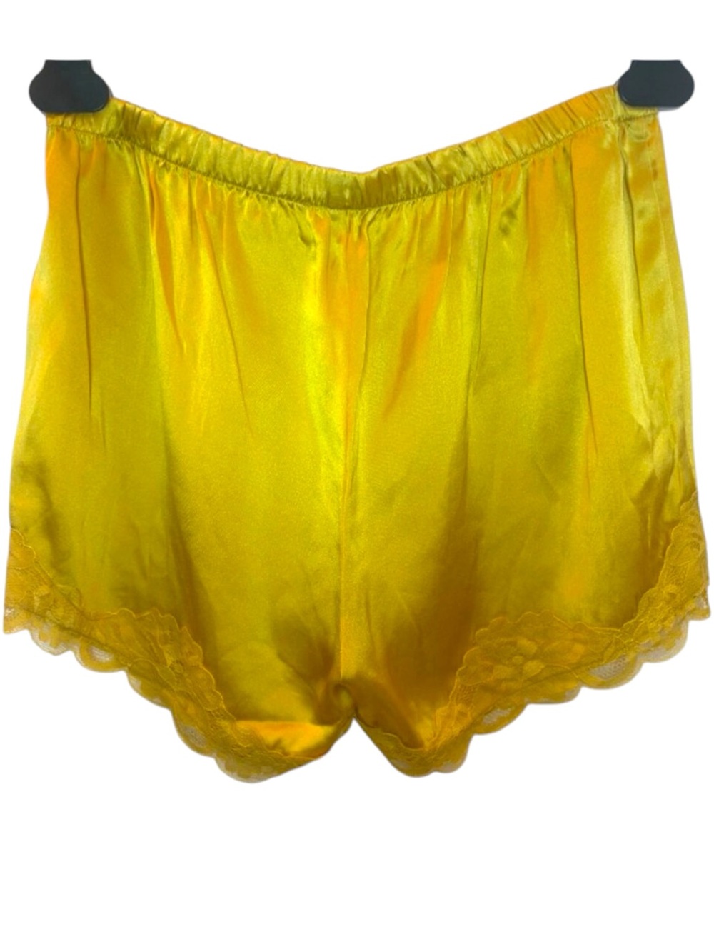 Gold Hawk Silk Lace Trim Lingerie Inspired Shorts Yellow - Size Small - NWOT - Picture 4 of 9